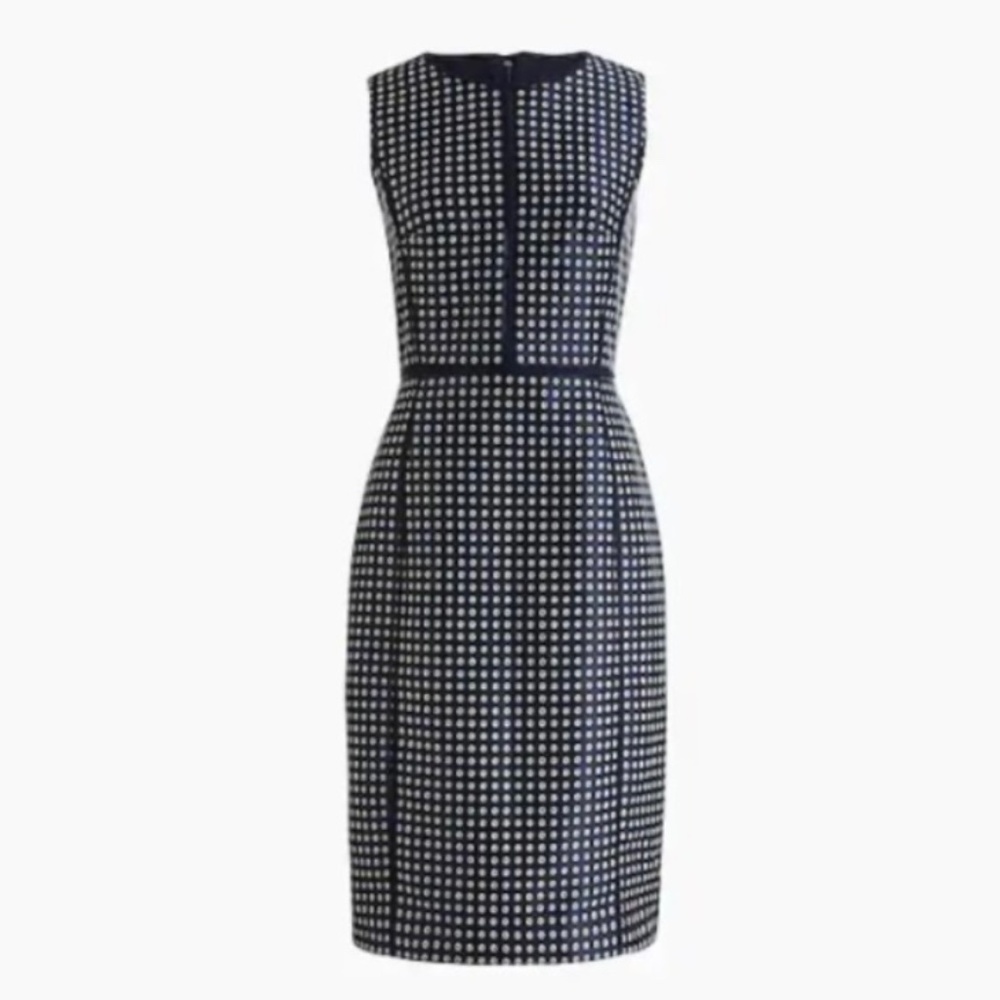NWOT J. Crew Navy Jacquard Dress Size 4